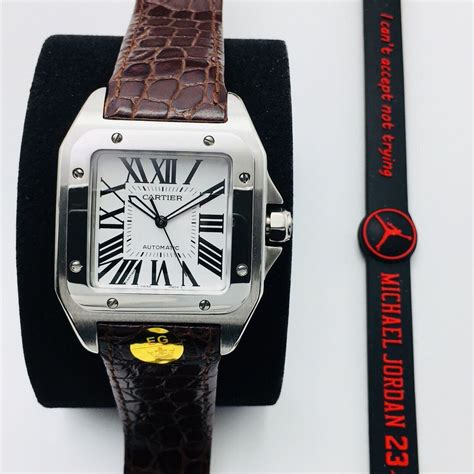 cartier santos 100 replica swiss|cartier santos 100 serial number.